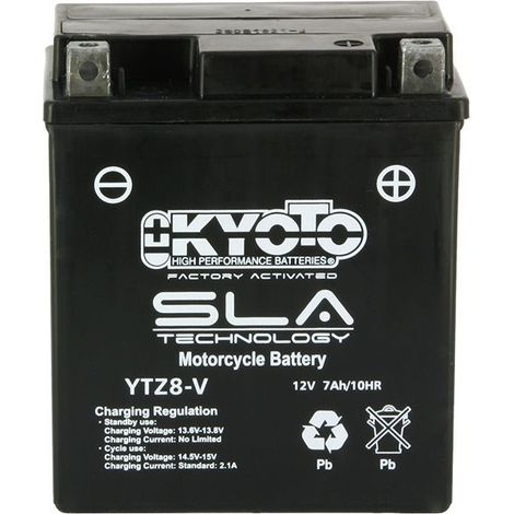 Batterie KYOTO GTZ8-V SLA-AGM - Sans Entretien - Prête à l'Emploi - Equivalente YTZ8V