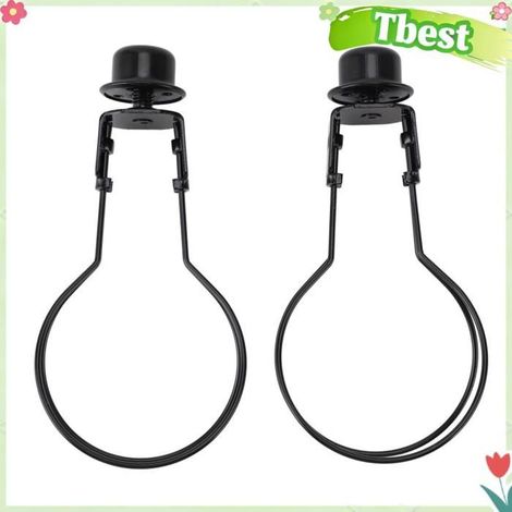 Tbest adaptateur de clip d'ampoule d'abat-jour Adaptateur de Clip d'ampoule, fil métallique quincaillerie baladeuse Noire (1/5)