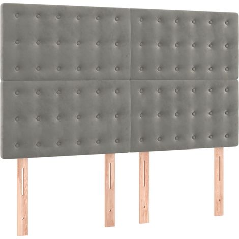 Maison Exclusive - Cabecero gris claro 144x5x118/128 cm terciopel (1/5)