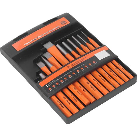 Ensemble de 12 poinçons et burins à goupille de différentes tailles, outil de réparation et de bricolage pour le travail du bois (1/5)