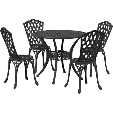 Maison Exclusive - Garten Essgruppe 5 pcs Schwarz Aluminium