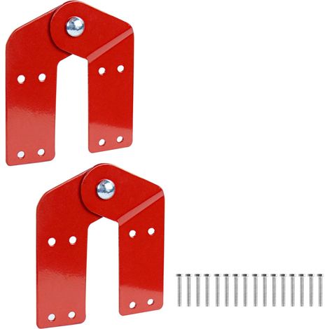 Lot de 2 Charnières pour Échelle de Grenier Escamotable, Accessoires de Réparation pour Anciennes Échelles de Grenier, Acier inoxydable, Rouge (1/5)