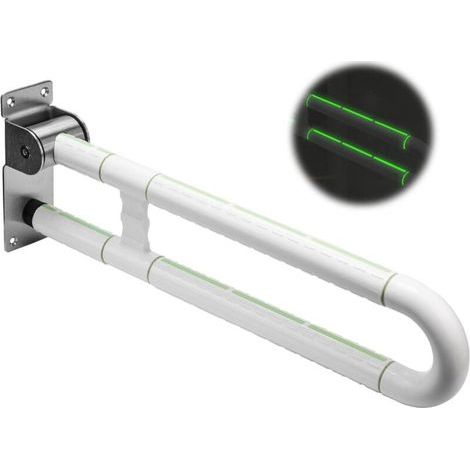 Barre d'Appui Pliable pour Toilettes Poignée Antidérapante Support 250kg Acier Inoxydable Sécurité Salle de Bain Handicapé Personnes Âgées (1/4)