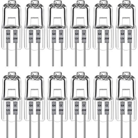 Lot de 12 Ampoule G4 20W 12V Halogène Dimmable Blanc Chaud 2700K Pour Lustre Cuisine (1/5)