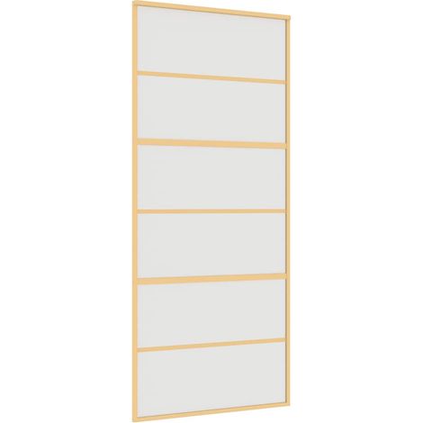 Schiebetür Golden 90x205 cm Matt ESG-Glas und Aluminium vidaXL