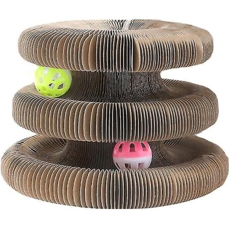 Griffoir en carton ondulé 3 en 1 pour chat, jouet transformable en forme d'orgue (1/5)
