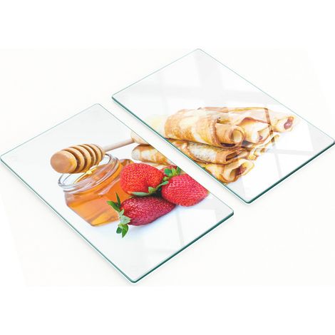 Taglieri da cucina decorativi in vetro con motivo di deliziose frittelle, 2x30x52 cm (1/5)