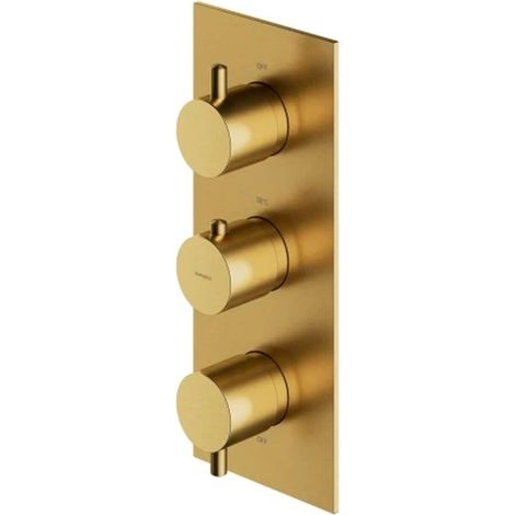 OMNIRES Y - Mitigeur thermostatique encastré, 3 sorties, doré brossé Y1238-KROGLB (1/2)