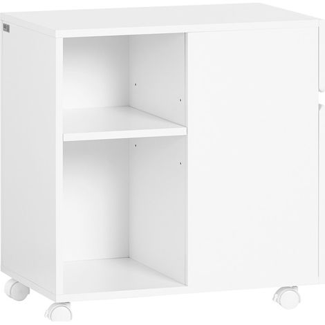 SoBuy Carrello Portaoggetti Supporto multifunzione per stampante e classificatore Armadio da ufficio Bianco 58x35x59cm ASK05-W