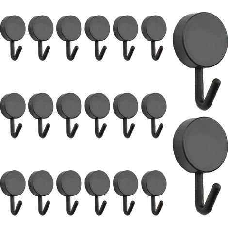 [NIE BENUTZT]20er-Pack selbstklebende Haken, starke Kunststoffhaken für Zuhause, Küche, Bad, Büro, Tür, schwarz (1/5)