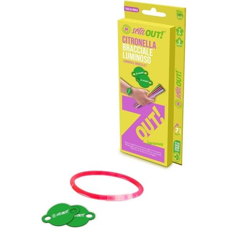 TRADE SHOP - Set 20pz Braccialetto Luminoso Da 6pz Repellente Alla Citronella Con 2 Ricariche 625686a - (1/3)