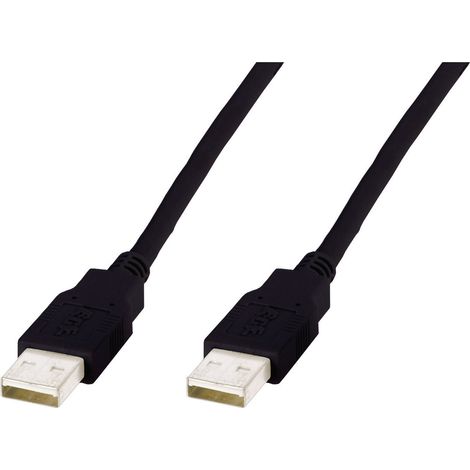 Digitus USB-Kabel USB 2.0 USB-A Stecker, USB-A Stecker 3.00 m Schwarz AK-300100-030-S