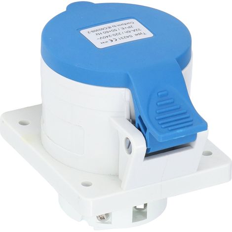 Connecteur industriel 3 broches 2P+T IP44 étanche encastrable prise aviation AC 220-240V 32A (1/5)