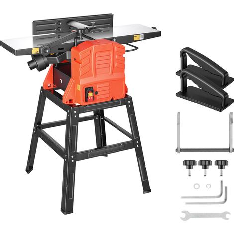 Mophorn Raboteuse Dégauchisseuse 2,4 hp pour Établi, 25,4x92,5 cm, 8000 tr/min, avec Support, Tête de Coupe à 2 Lames, Profondeur de Coupe Ajustable 0-3 mm, Idéale pour Menuiserie et Bricolage (1/5)