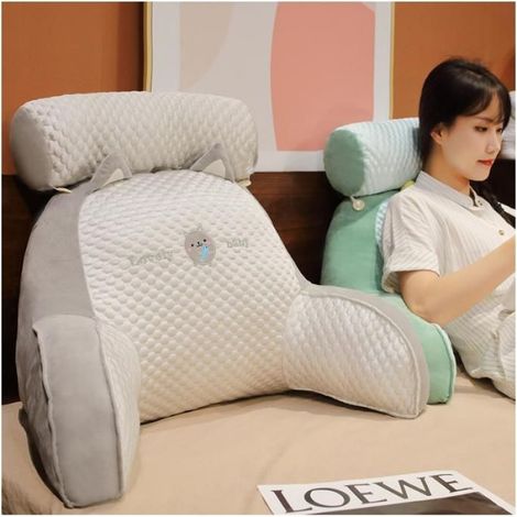 Coussin Lecture,Oreiller De Lecture De Repos Au Lit,Lecture avec Accoudoirs,Coussin Support Lombaire,Oreiller Lecture avec Cou Amov (1/4)