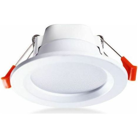Lot de 4 spots encastrés IP65 étanches de 5 W, blanc chaud, en plastique. (1/4)