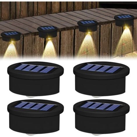 Lot de 4 lampes solaires flottantes pour piscines, éclairage de piscine à LED solaire, étanches, pour marches de jardin, clôtures et terrasses. (1/4)