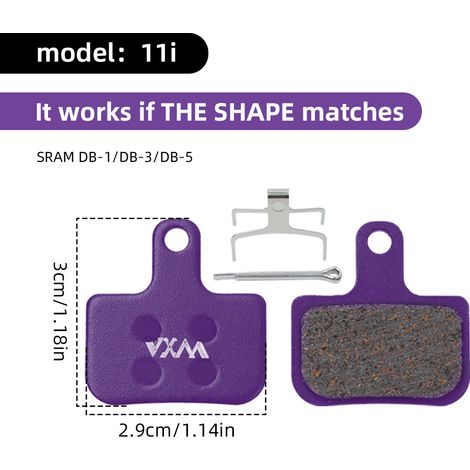 11i Plaquettes de frein pour vélo, plaquettes de frein semi-métalliques pour vélo électrique, plaquettes de friction (1/5)