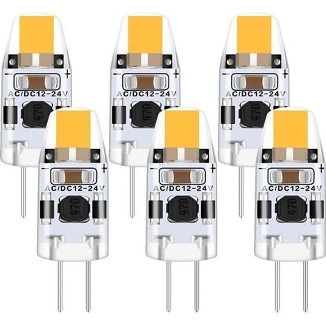 Ampoule G4 LED 2W, 6 Pièce 12V Ampoule G4 Blanc Chaud 3000K, Ampoule LED G4 Équivalent 15W G4 Ampoule Halogène, Ampoule Halogene LED 200LM, G4 LED Dimmable Rayon de 360° Pas de Scintillement (1/5)