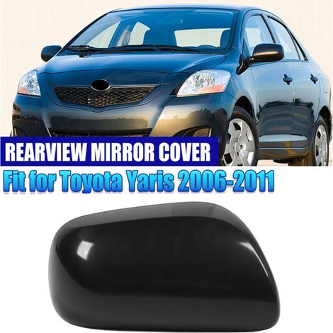 Cubierta de espejo lateral Ej.Life, color negro, repuesto para cubierta de espejo de coche Yaris 2006-2011, protección UV (derecha 87915 0D907) - Crezuo