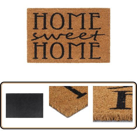 Tapis de porte naturel 40x60 cm fibre de coco touffeté - Paillasson Entrée - Tapis D'accueil - Fibre De Coco - Tapis Exterieur - Tapis Interieur
