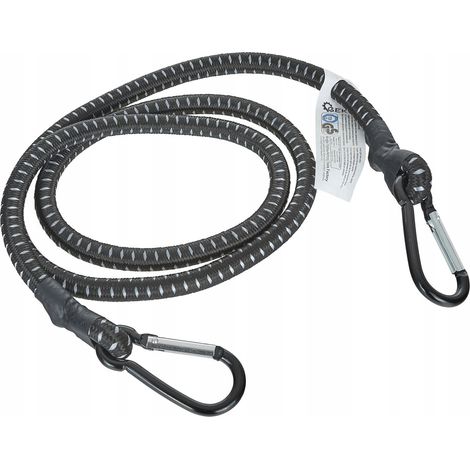Cinta de goma para transporte para asegurar equipaje + ganchos de presión de 10 mm x 120 cm (80) (1/5)