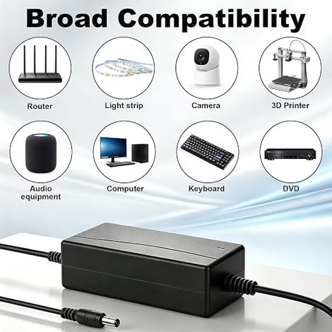 12V 5A Charger for LED Strips, Universal Power Adapter (1/4)