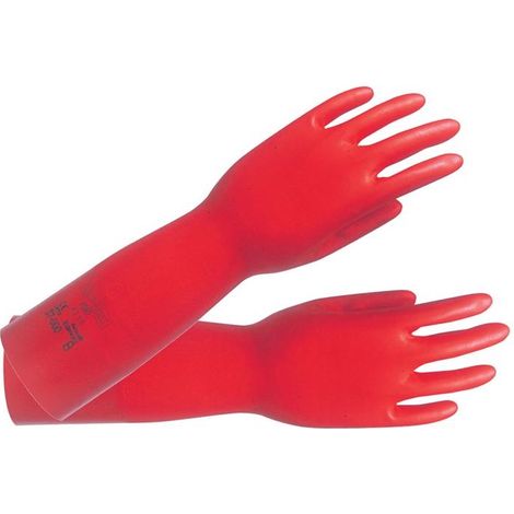 Gant de protection chimique AlphaTec Sol-Vex 37-900 taille 8 rouge EN 388, EN 374, ISO 9001 catégorie EPI III (1/4)