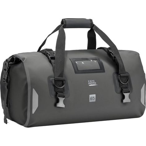 Motorrad Hecktasche 65L wasserdicht, Gepäckrolle mit Schnellverschluss, reflektierend, Grau (1/5)