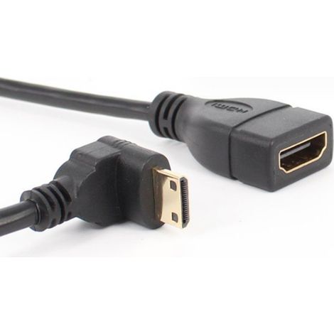 Mini-HDMI-Adapterkabel mit nach unten gebogenem Stecker zum Anschluss von Mobiltelefonen/Tablets an Fernseher. (1/5)
