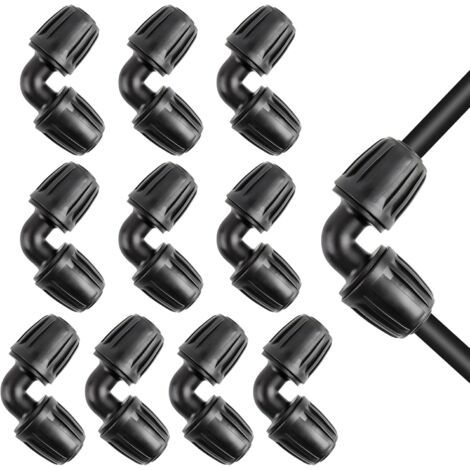 10 Raccord, Coude 16mm, Plastique Anti-UV, Sans Fuite, Jardin Ferme (1/5)