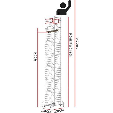 Echafaudage M5 ITALY (Hauteur de travail 11,80 m)
