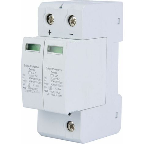 Parafoudre CC — Dispositif de protection contre les surtensions 1000 V pour systèmes photovoltaïques résidentiels (2P, 40 kA) (1/5)