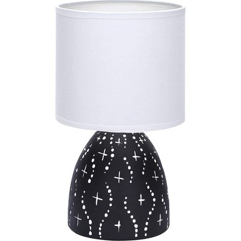 Lampada da Tavolo Vintage in Ceramica Nero AIGOSTAR - Attacco E14