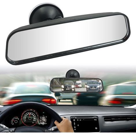 Universel Rétroviseur de Voiture, Rétroviseur Intérieur de Voiture Grand Angle Réglable avec Ventouse, Miroir de Voiture pour Siège Arrière de Bébé pour Voiture, SUV, Camions (200 x 60 mm) (1/5)