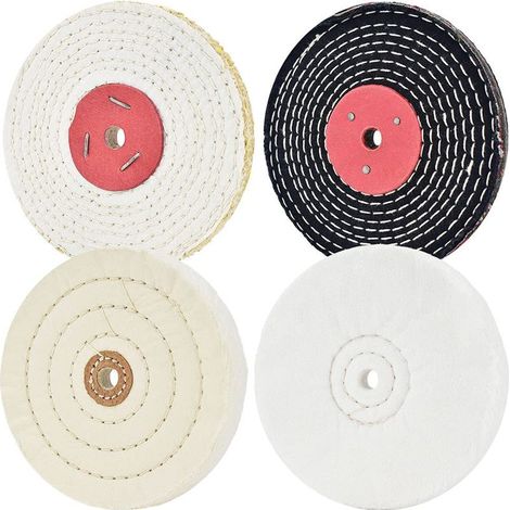 Disque de polissage de 150 mm Pour ponceuse avec trou de mandrin de 12,7 mm (doux et fin) et de 12,7 mm (moyen et grossier) 4 pièces (1/5)