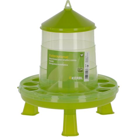 Kerbl Nourrisseur automatique avec pieds d’appui, capacité 2,4 l, pour volailles élevées en plein air