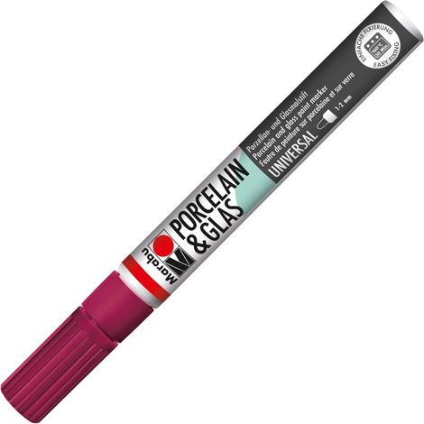 MARABU - PENNARELLO PER PORCELLANA E VETRO 1-2MM BORDEAUX 034 (1/3)
