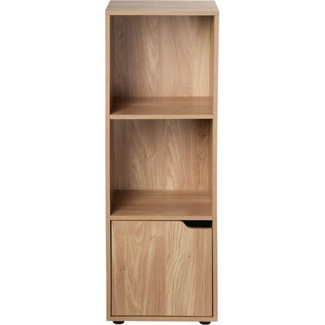 Calicosy – Meuble de rangement 3 cases avec porte modulable – MDF – Dimensions 30,7x29x90,8cm – Pour espaces petits et grands (1/5)