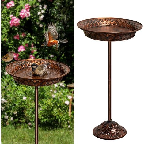 1 Abreuvoir Oiseaux, 70x27cm Fer Forgé, Design Vintage, Résistant Hiver, Jardin Terrasse