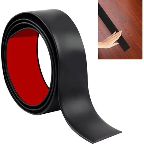 Bande de transition JUNART 100cm × 4cm, autocollante, pour sol stratifié, vinyle, carrelage ou moquette (noir). - N - Noir 100cm×4cm (1/5)