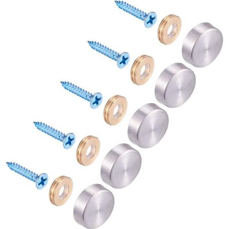 20 jeux de vis à miroir, clous à miroir en acier inoxydable de 18 mm avec décoration