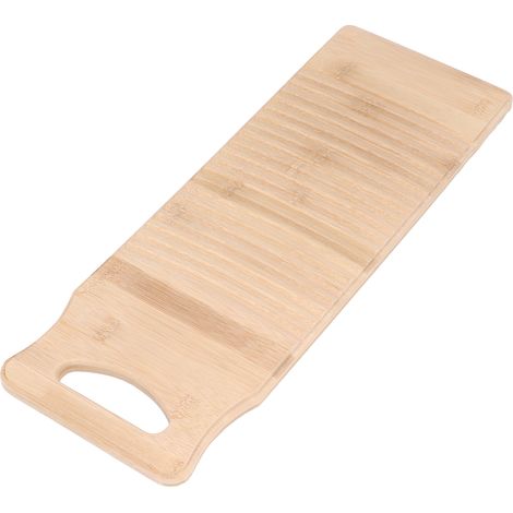 Planche à laver en bambou, couleur bois, environ 50 cm de long, en bambou naturel épais, résistant à l'usure, robuste et durable. (1/5)