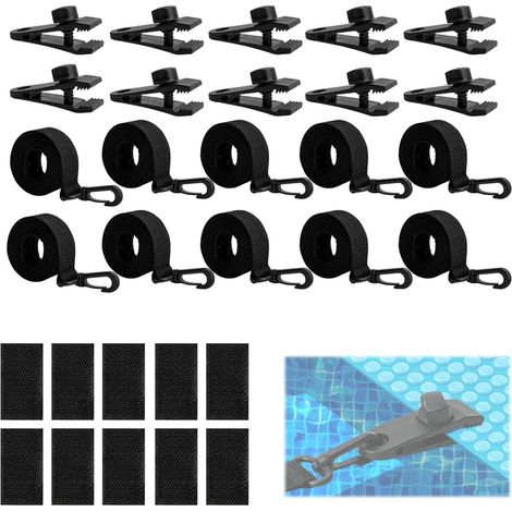 10 er Pool Aufroller Aufrollvorrichtung Haltebänder & Klammern Set, Fahrbar Solarfolie Befestigung für Pool-Planen Abdeckungen Windfeste Haltebänder Poolfolie Aufroller für Solarabdeckung (1/5)
