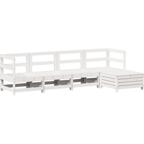 Maison Exclusive - Set Salotto da Giardino 5 pz Bianco in Legno Massello di Pino