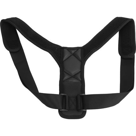 Correcteur de posture, ceinture lombaire respirante et ajustable, prévenant la cyphose, avec bretelles et coussinets d'épaules (taille S). (1/5)