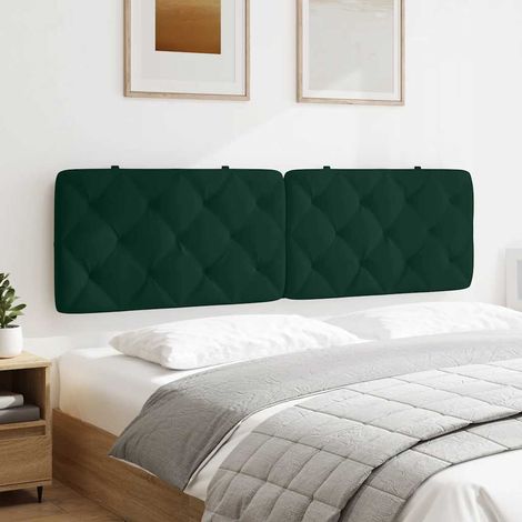 Coussin de tête de lit 180 cm en velours vert foncé avec rembourrage en mousse - PANGIVO (1/5)