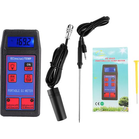 Testeur de qualité d'eau EC8423 Conductivité et Température Portable Précis pour Piscine Hydroponie Plastique Durable (1/5)