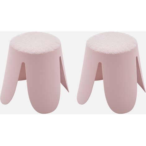 Taburete apilable infantil borreguito texturizada, set de 2