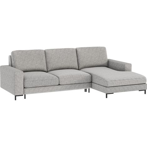 Selsey MOKPEO - Ecksofa in Hellgrau mit Schlaffunktion, Bettkasten und Easyclean-Stoffbezug, 244 cm breit (Ottomane rechts) (1/4)